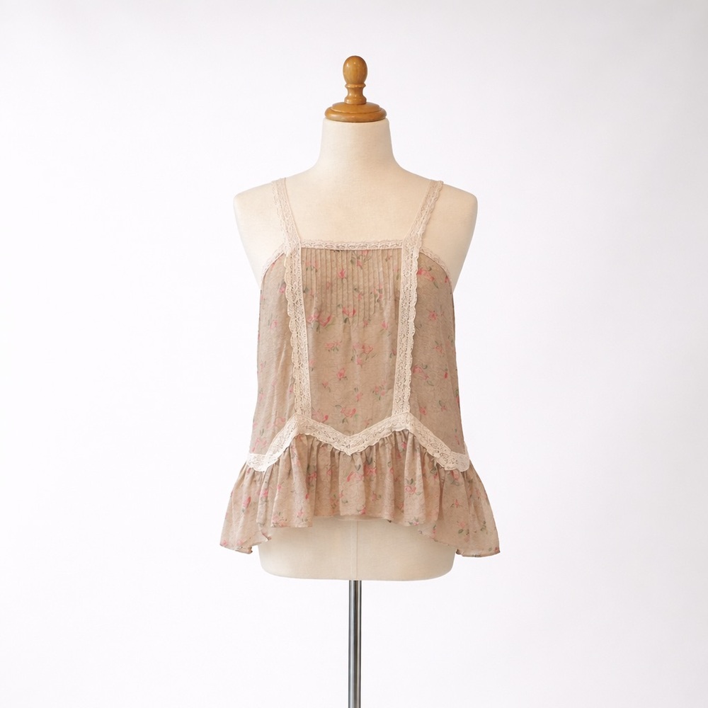 Free People Sheer Beige Top • NWT